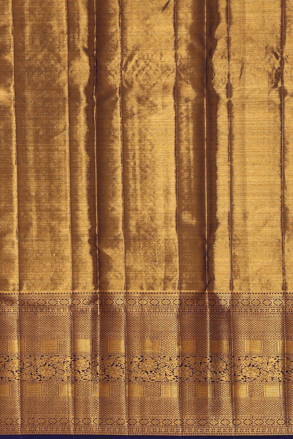 Image of Kanchipattu Golden Blue Tissue Brocade Saree